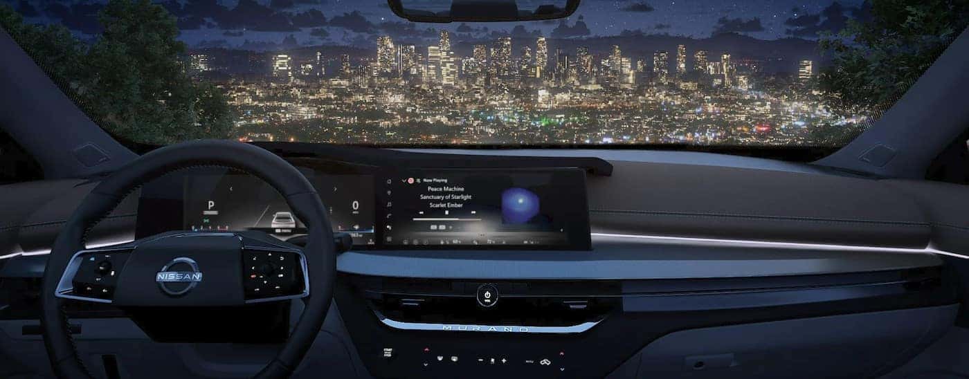 The black dash in a 2025 Nissan Murano.