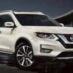 A white used 2020 Nissan Rogue from a dealer with used cars for sale near Urbana