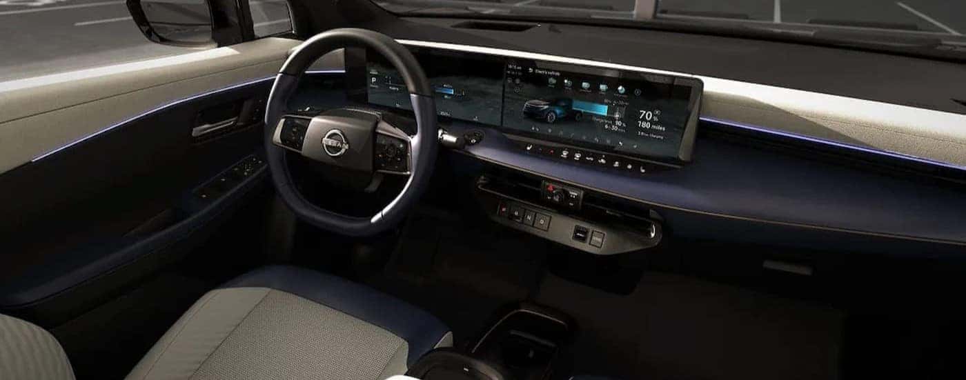 The black dash in a 2026 Nissan LEAF.