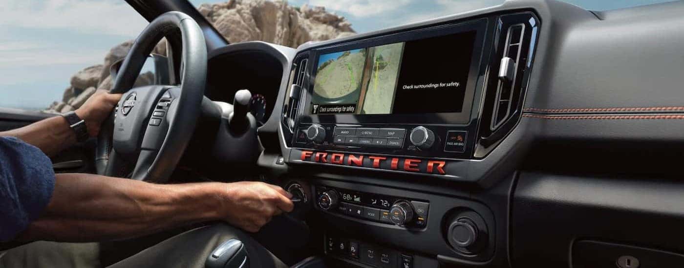 The black dash in a 2026 Nissan Frontier.