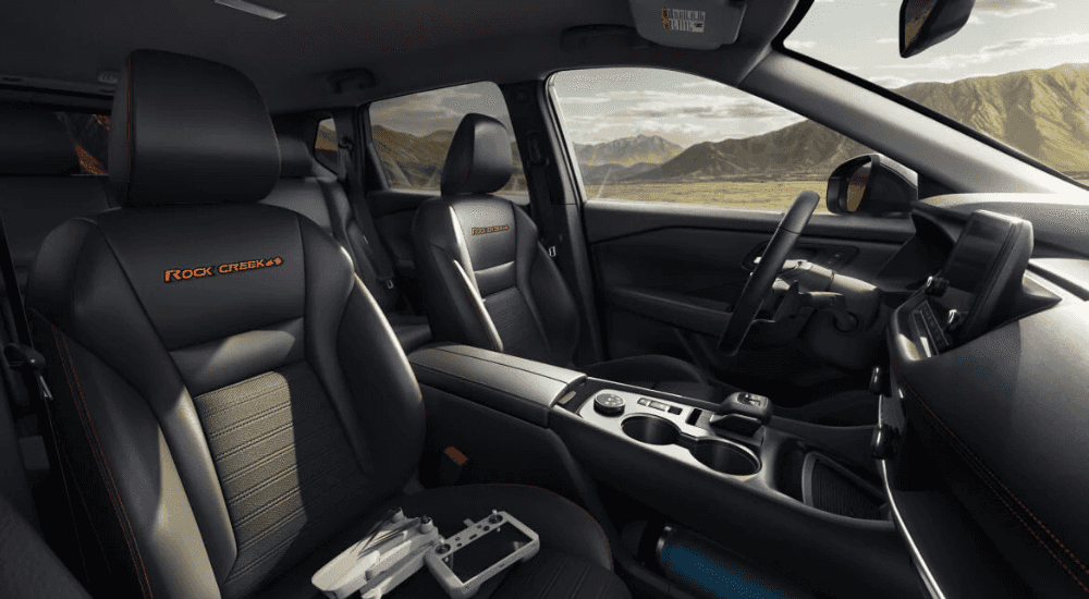 Black interior of a Rock Creek edition 2026 Nissan Rogue