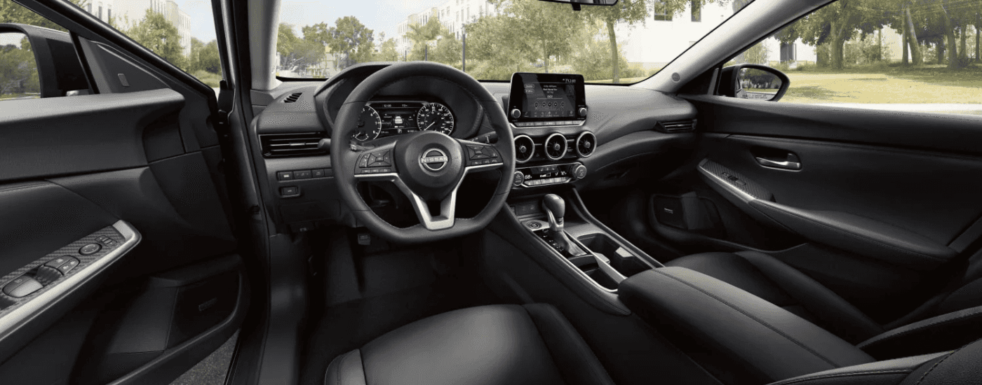 Black interior in a 2025 Nissan Sentra