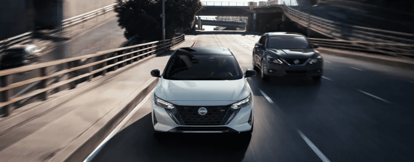 Two 2025 Nissan Sentras for sale near Urbana on a test drive