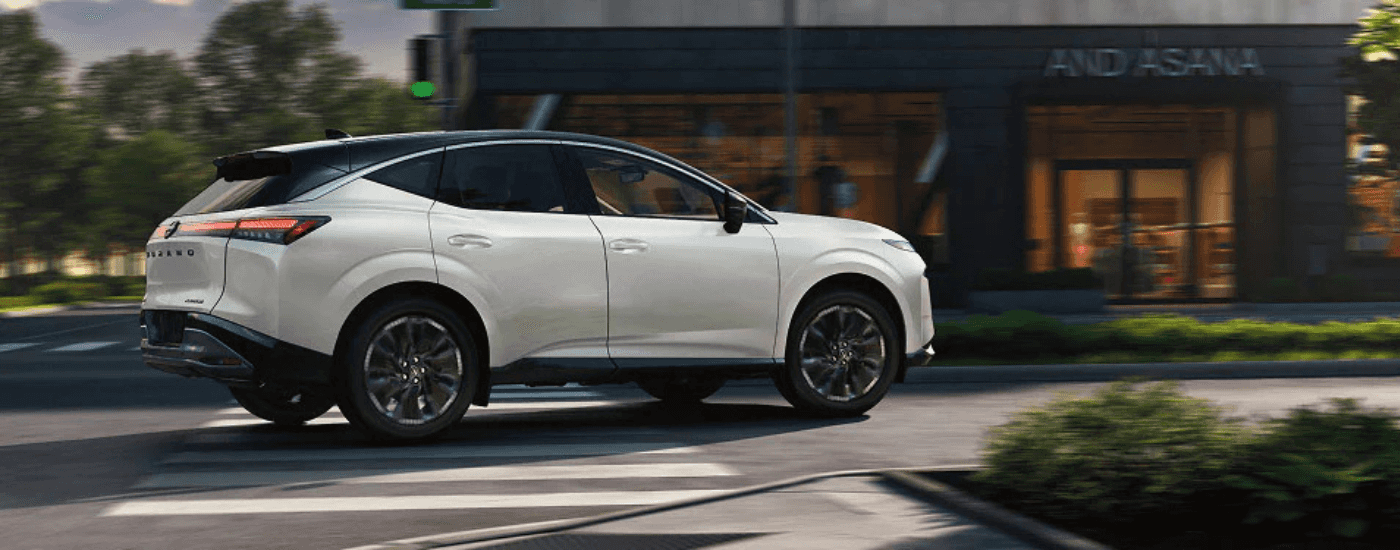 White 2026 Nissan Murano making a turn