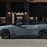 A blue 2026 Nissan Sentra parked in a city