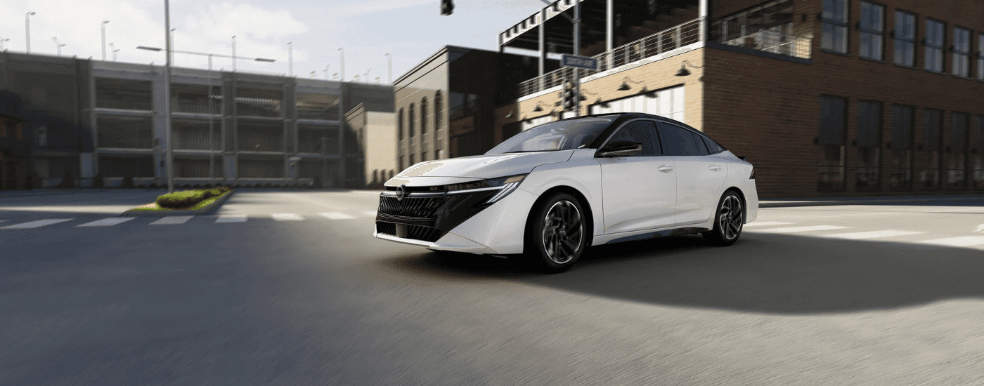 White 2026 Nissan Sentra making a turn