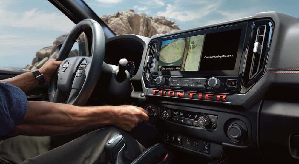 The black dash in a 2026 Nissan Frontier.
