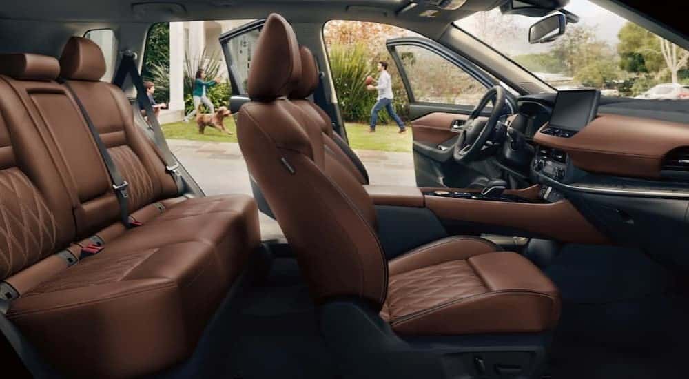 Brown interior in a 2026 Nissan Rogue.