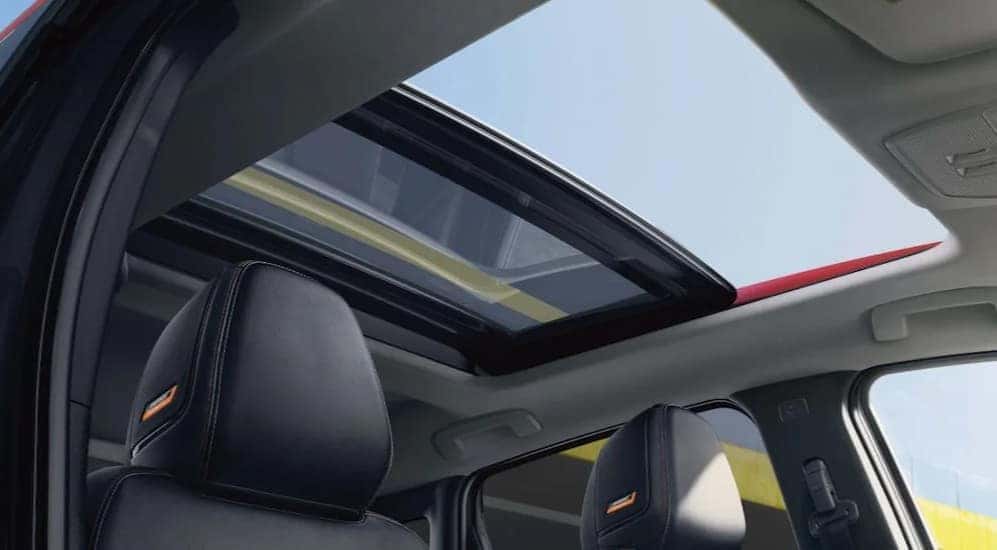 Close-up of the moonroof in a 2026 Nissan Kicks.