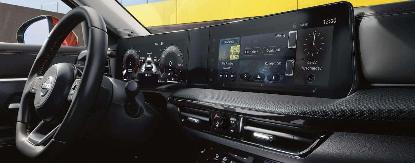 Infotainment and digital gauge cluster on a 2026 Nissan Kicks