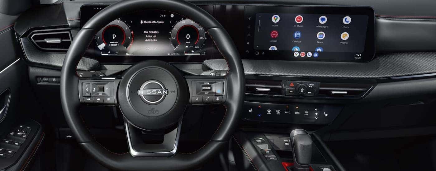 Infotainment and digital gauge cluster on a 2026 Nissan Kicks