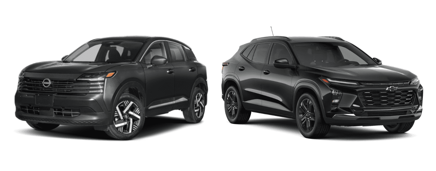 A black 2026 Nissan Kicks vs a black 2026 Chevy Trax