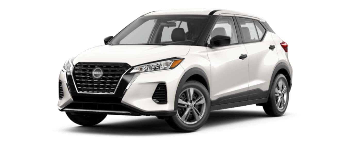 White 2021 Nissan Kicks angled left.