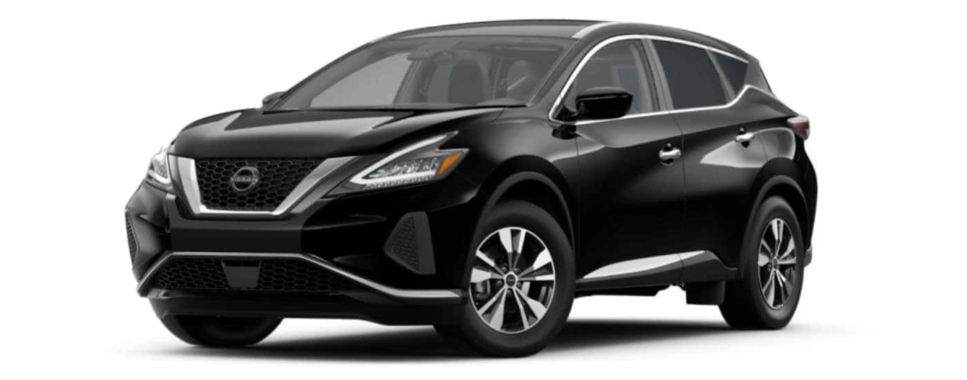 Black 2021 Nissan Murano angled left.