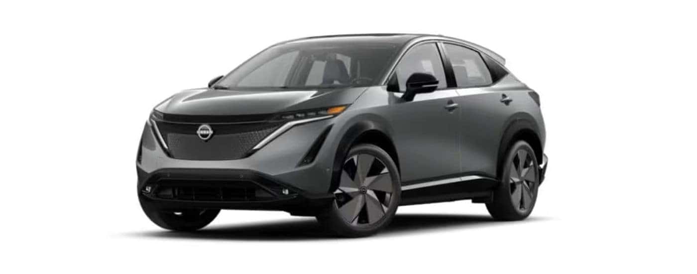 Grey 2023 Nissan ARIYA angled left