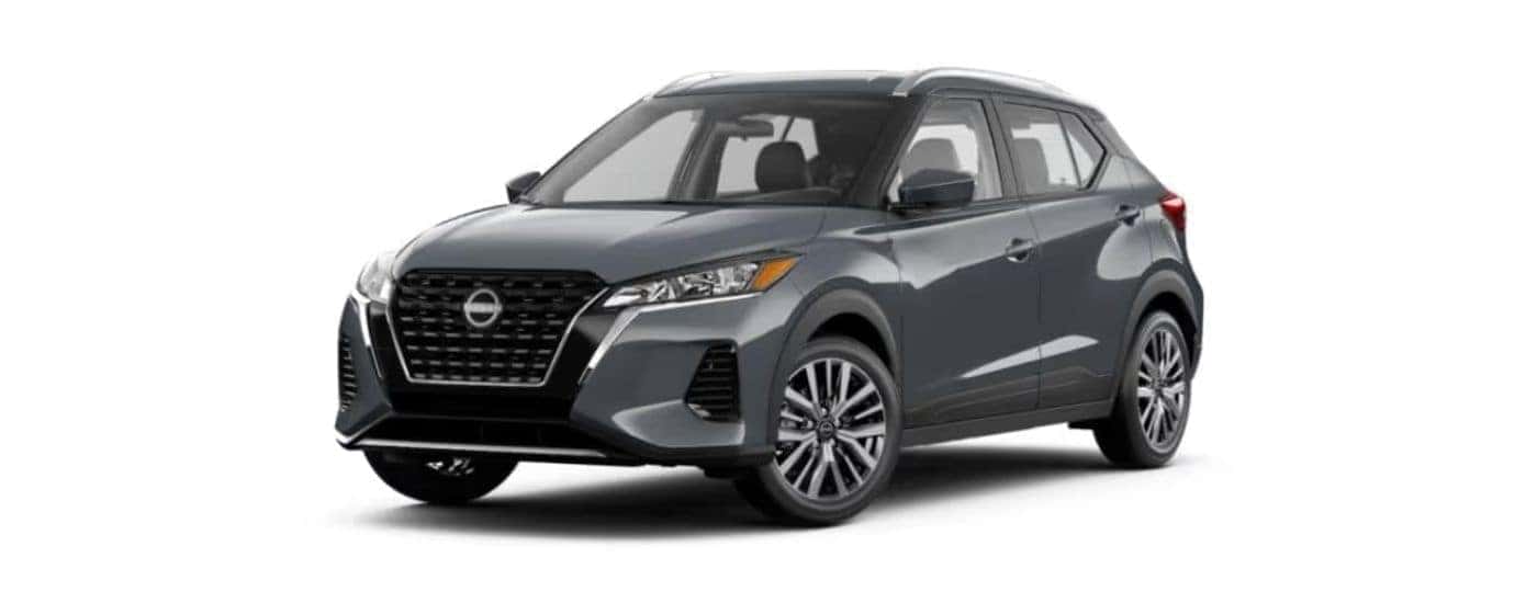 Grey 2023 Nissan Kicks angled left