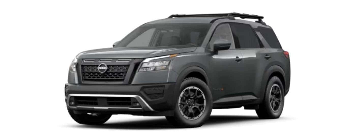 Grey 2023 Nissan Pathfinder angled left
