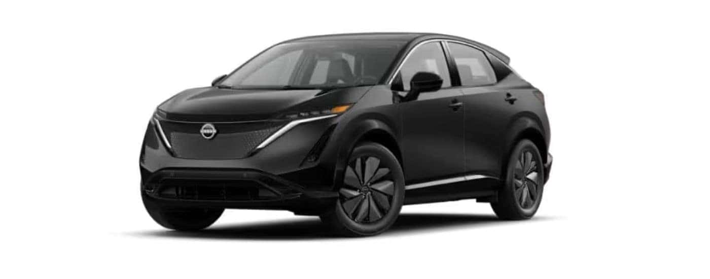 Black 2024 Nissan ARIYA angled left