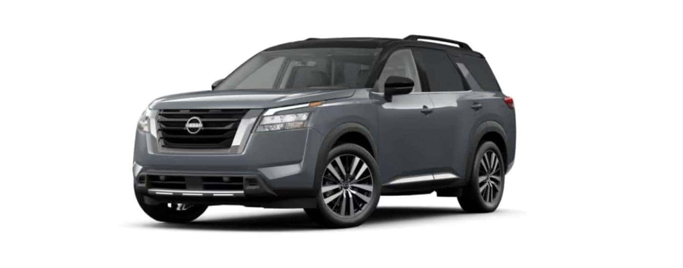 Grey 2024 Nissan Pathfinder angled left
