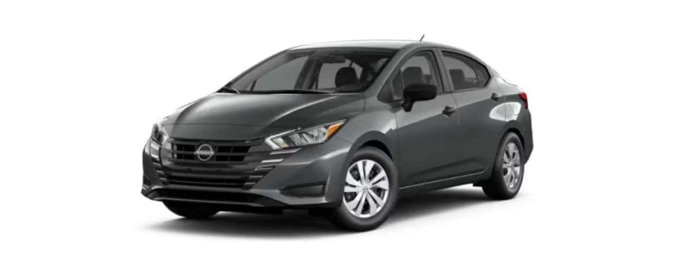 Grey 2024 Nissan Versa angled left