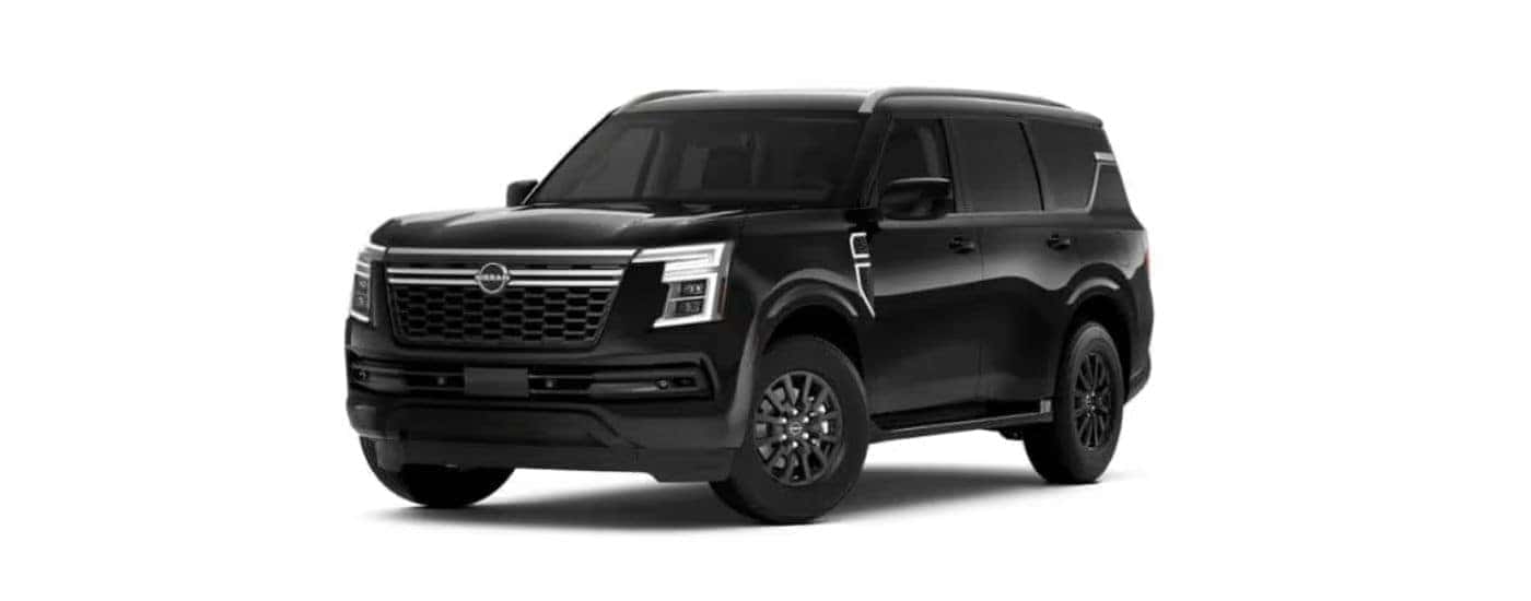 A black 2025 Nissan Armada is angled left.