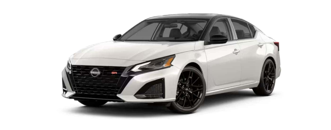 White 2026 Nissan Altima SR Midnight Edition angled left