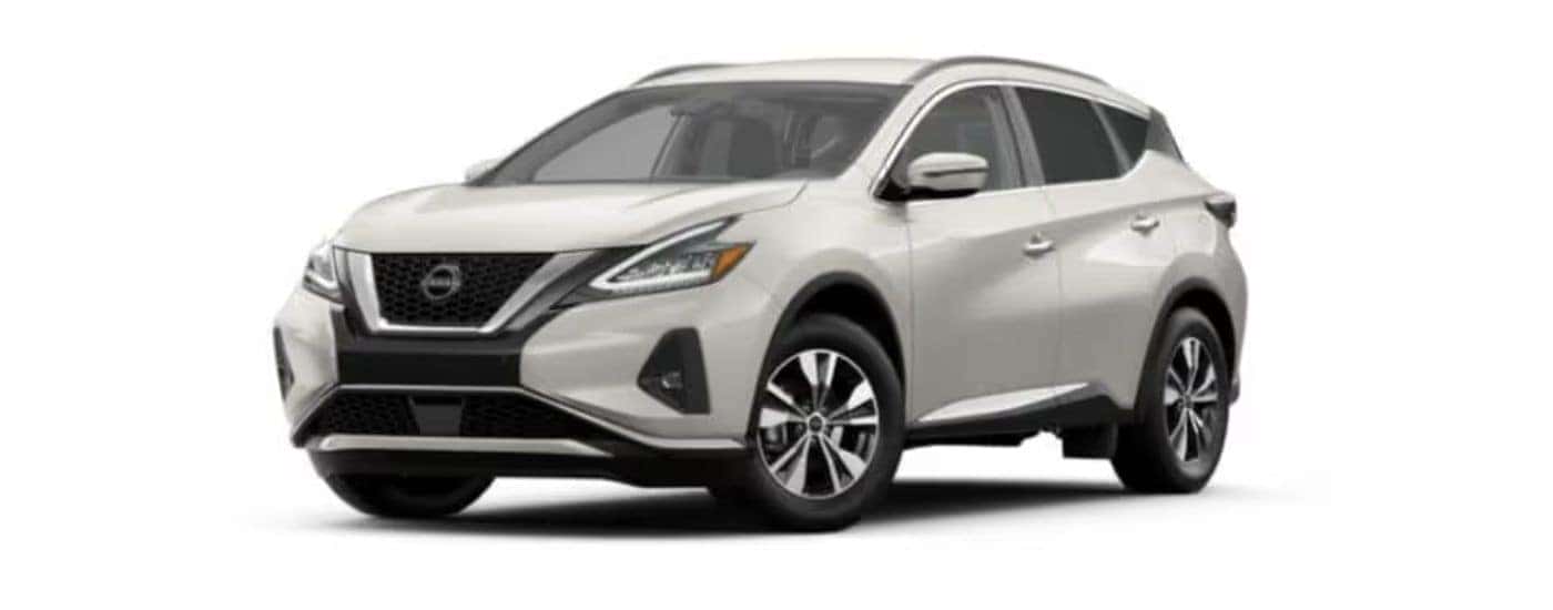 A white 2022 Nissan Murano with a white background.
