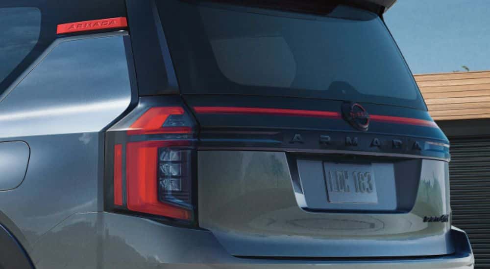 Rear view of a green 2026 Nissan Armada PRO-4X.
