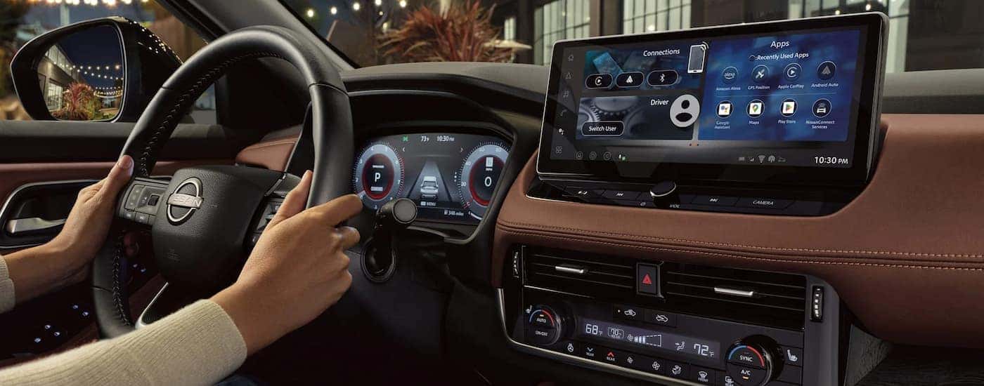 Infotainment and digital gauge cluster on a 2026 Nissan Rogue