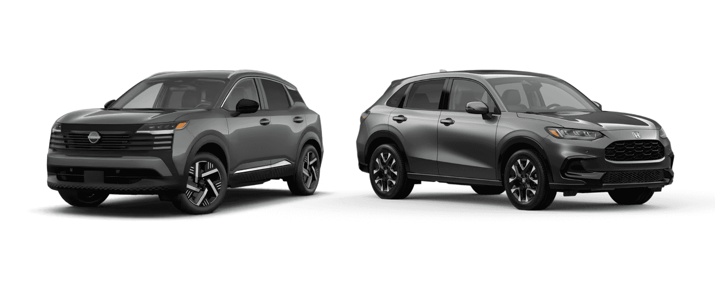 A gray 2026 Nissan Kicks vs a gray 2026 Honda HR-V