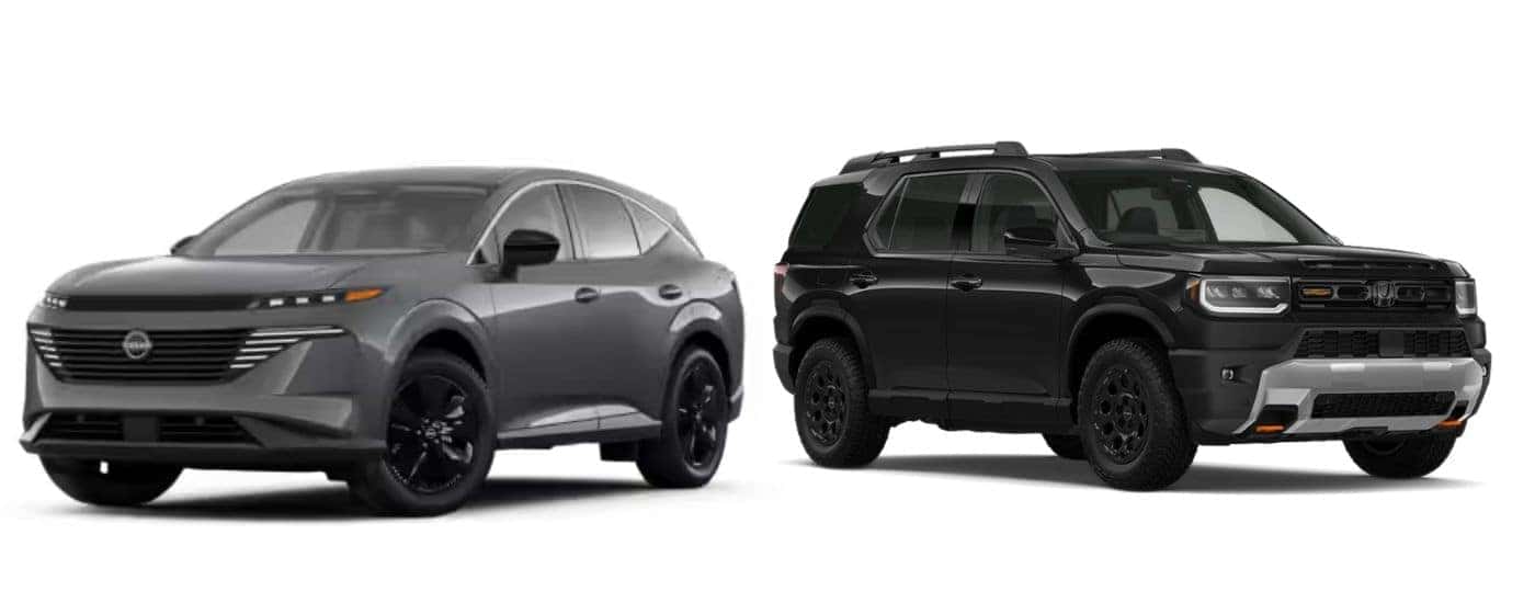 A silver 2026 Nissan Murano vs a black 2026 Honda Passport.