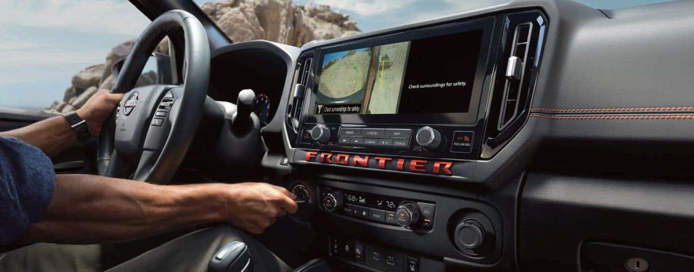 The Intelligent Around View Monitor display on the 2026 Nissan Frontier.