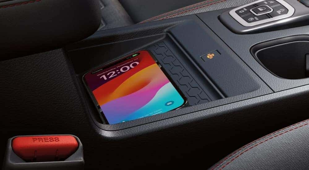 Cellphone charging in a 2026 Nissan Frontier.