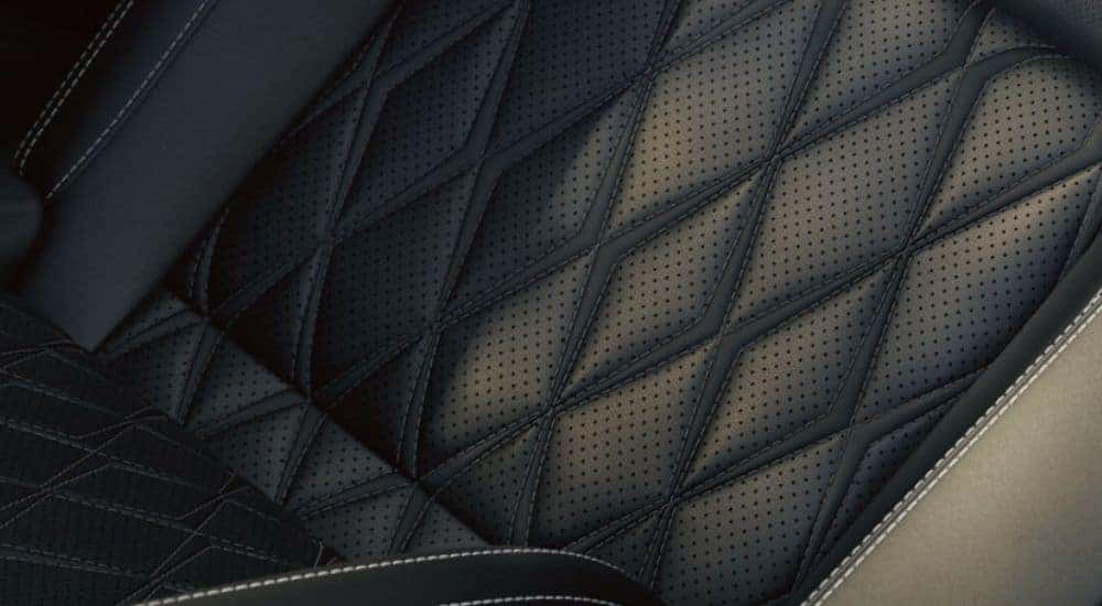 The black quilted leather seats in a 2026 Nissan Rogue.