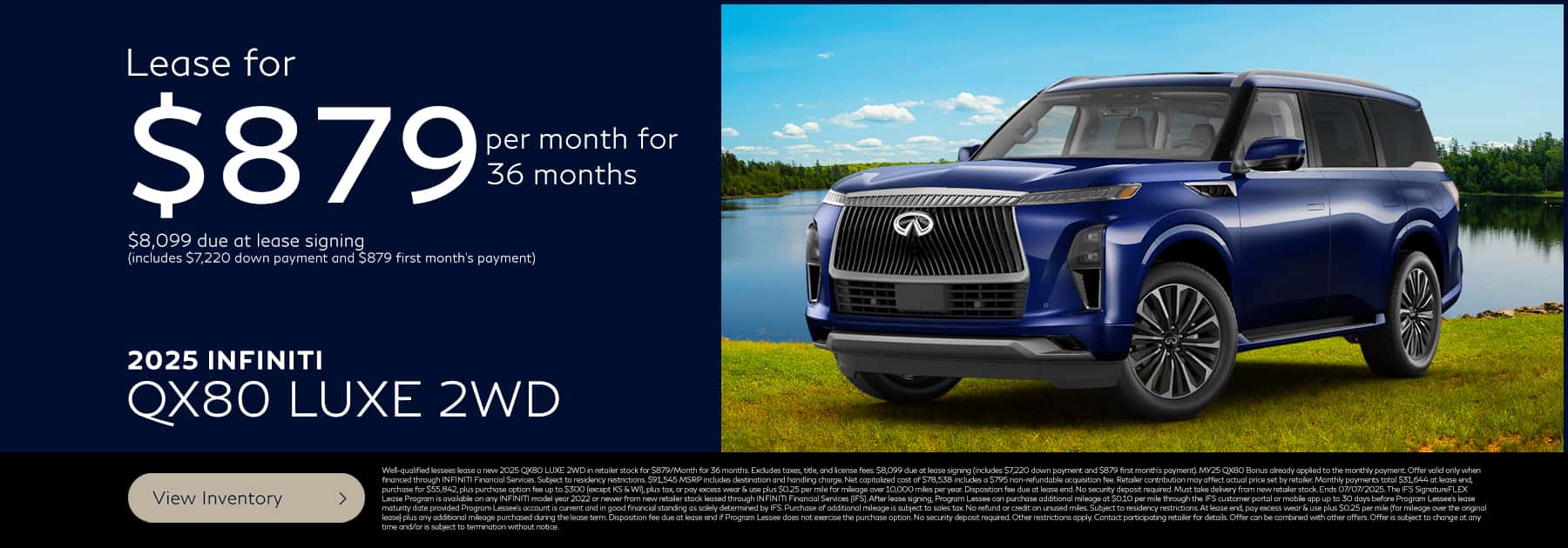 2025 INFINITI QX80 Lease Promo