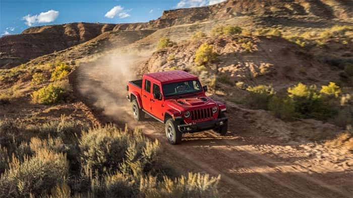 2020 Jeep Gladiator Off-Roading on Dirt Mountain Road