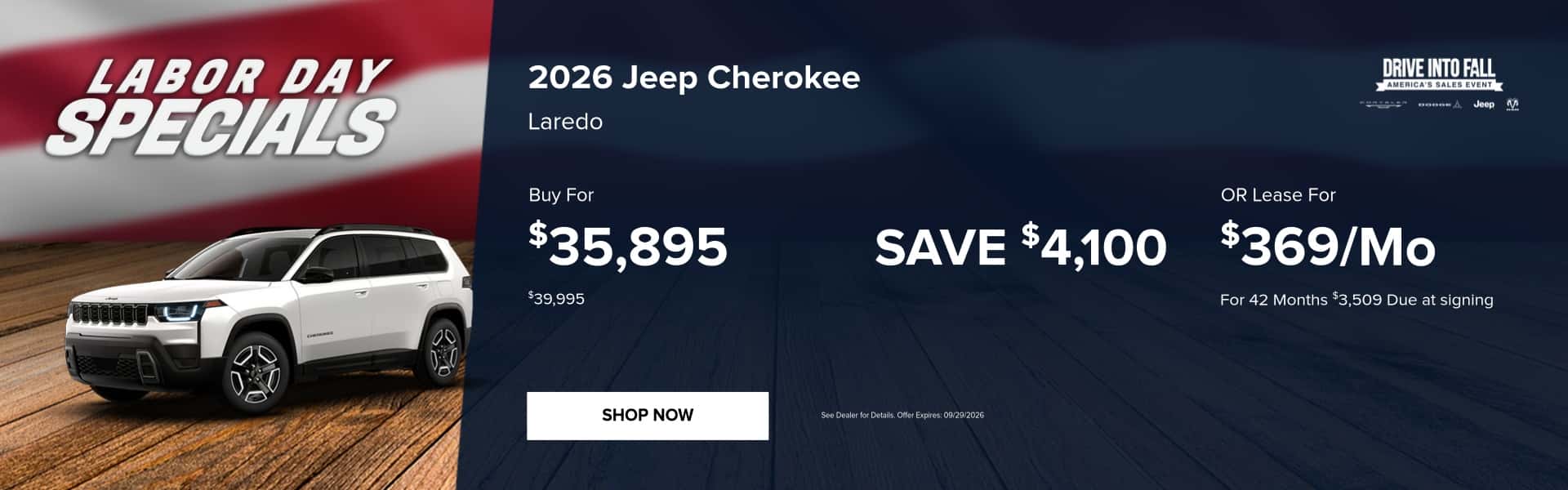 Jeep Cherokee September Offer
