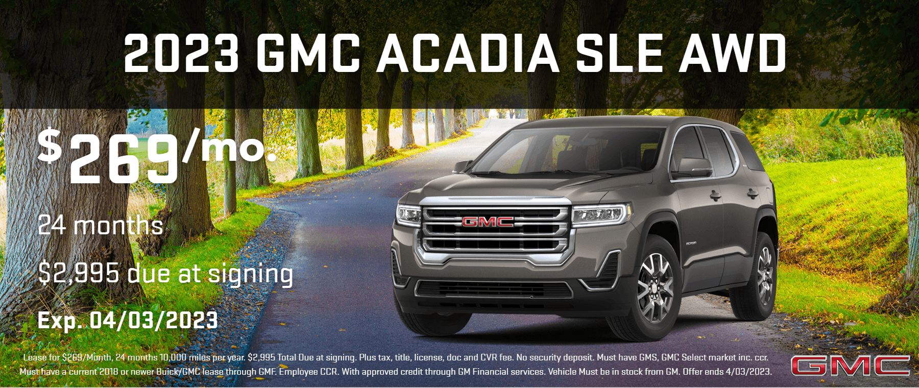 Lease The 2023 GMC Acadia SLE AWD in Ann Arbor