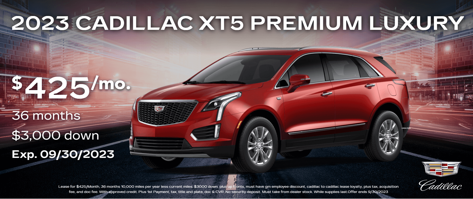 2023 Cadillac XT5 Premium Luxury Banner