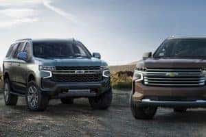 2021 Chevrolet Suburbans parked side-by-side