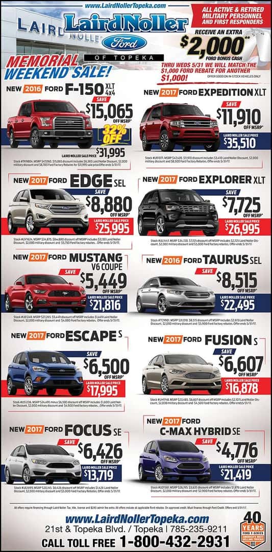 Laird Noller Ford Military Appreciation Ad
