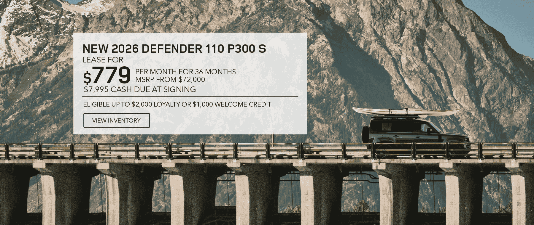 New 2026 Defender 110 lease and loyalty offer for October 2026