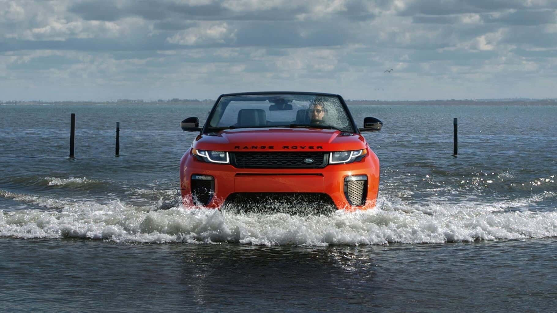 2017 Land Rover Range Rover Evoque Convertible driving through water