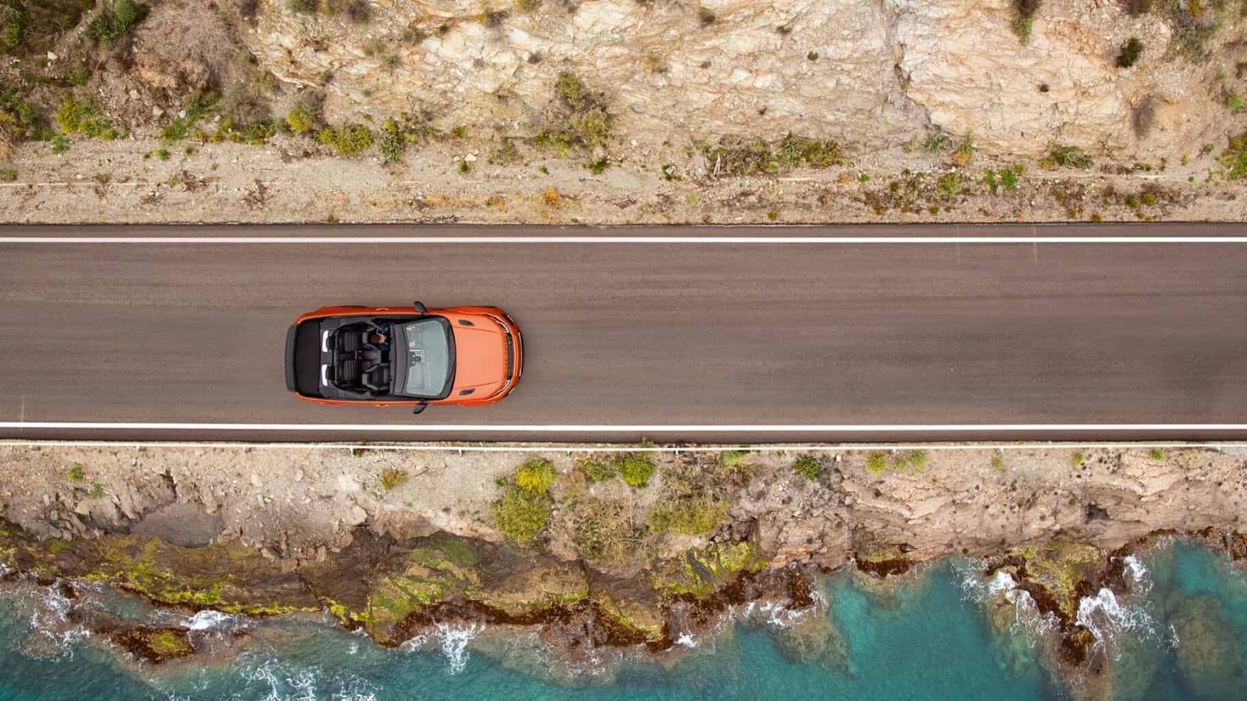 2017 Land Rover Range Rover Evoque Convertible driving top view