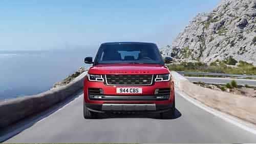 2018 Land Rover Range Rover driving front end view