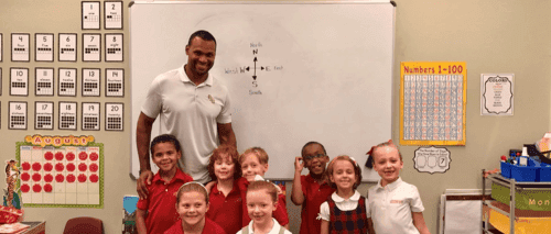 Peter Boulware at school event