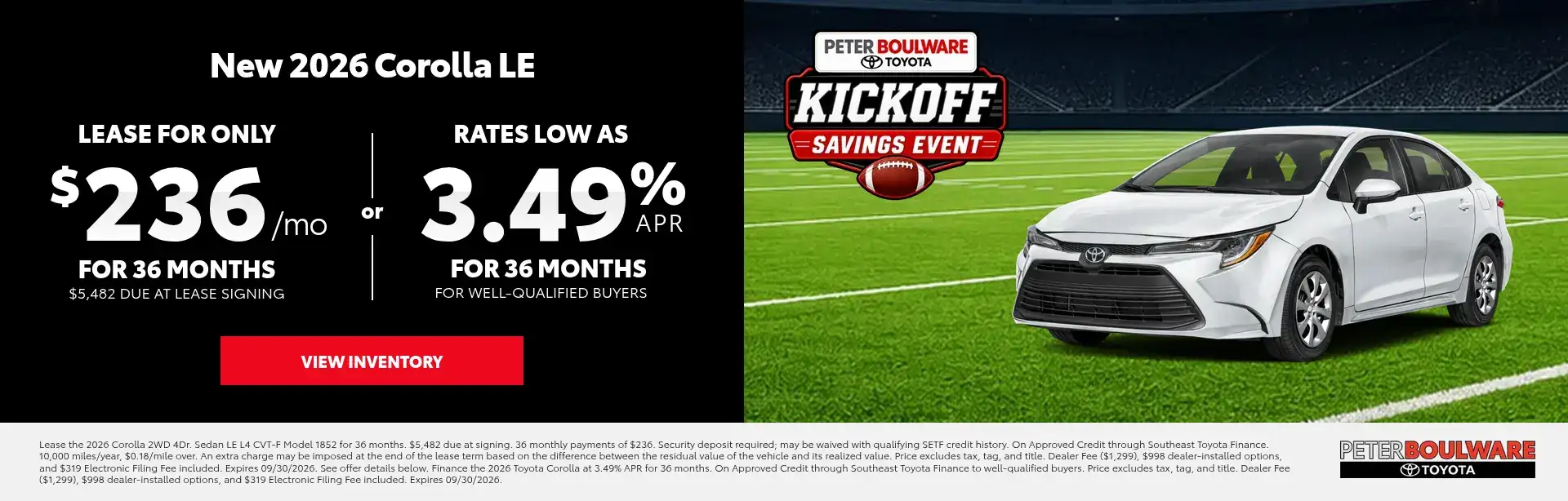 Kickoff Savings Event