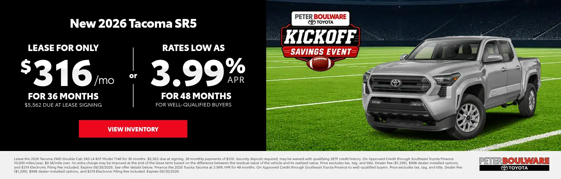 Kickoff Savings Event