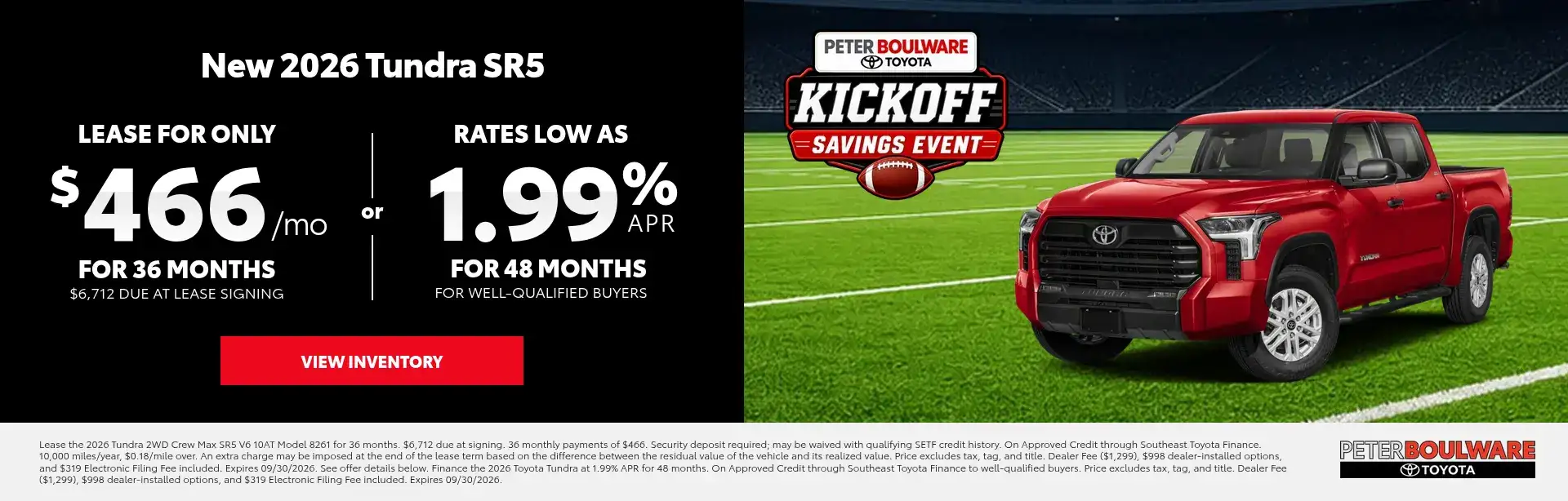 Kickoff Savings Event