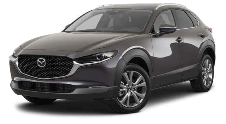 A grey 2023 Mazda CX-30 Premium is angled left.